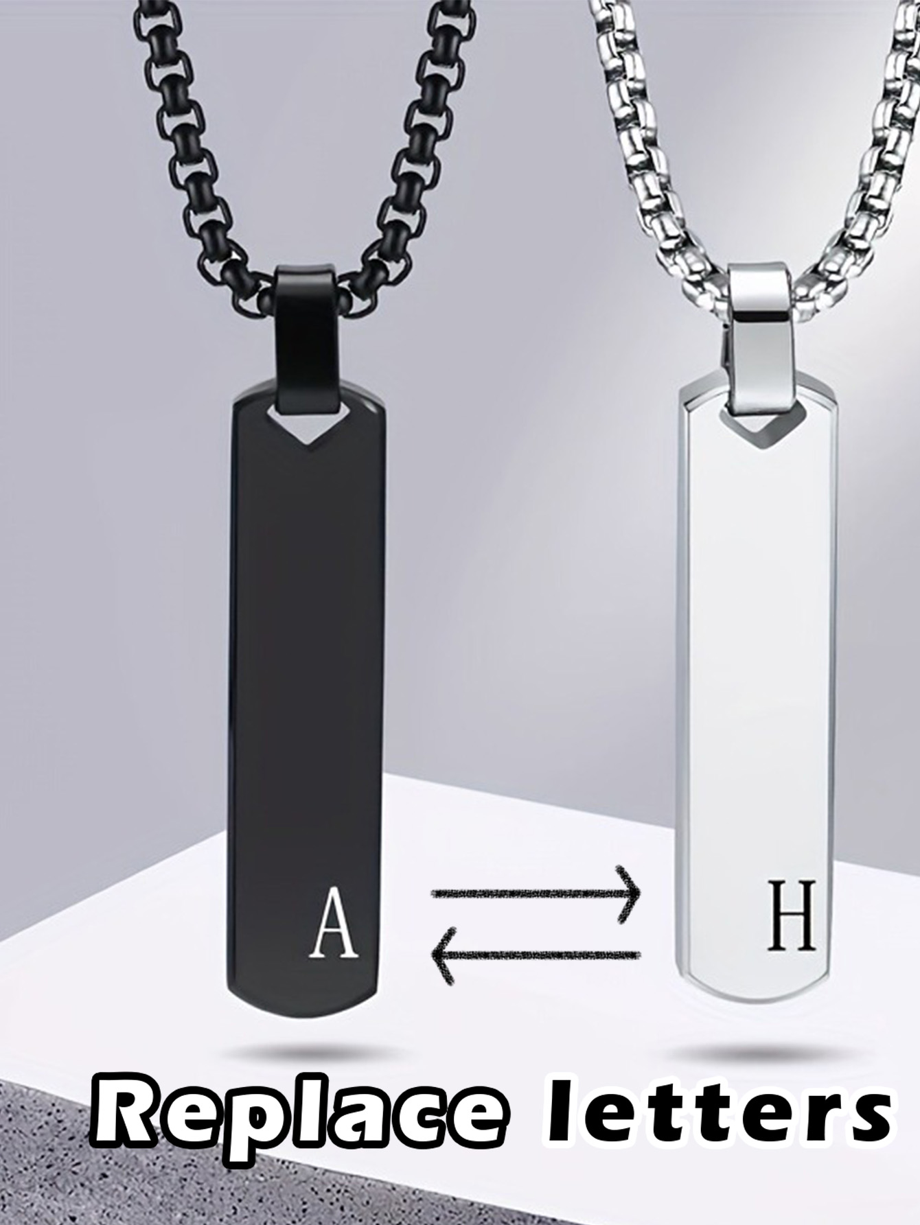 Polished Stainless Steel Bar Pendant